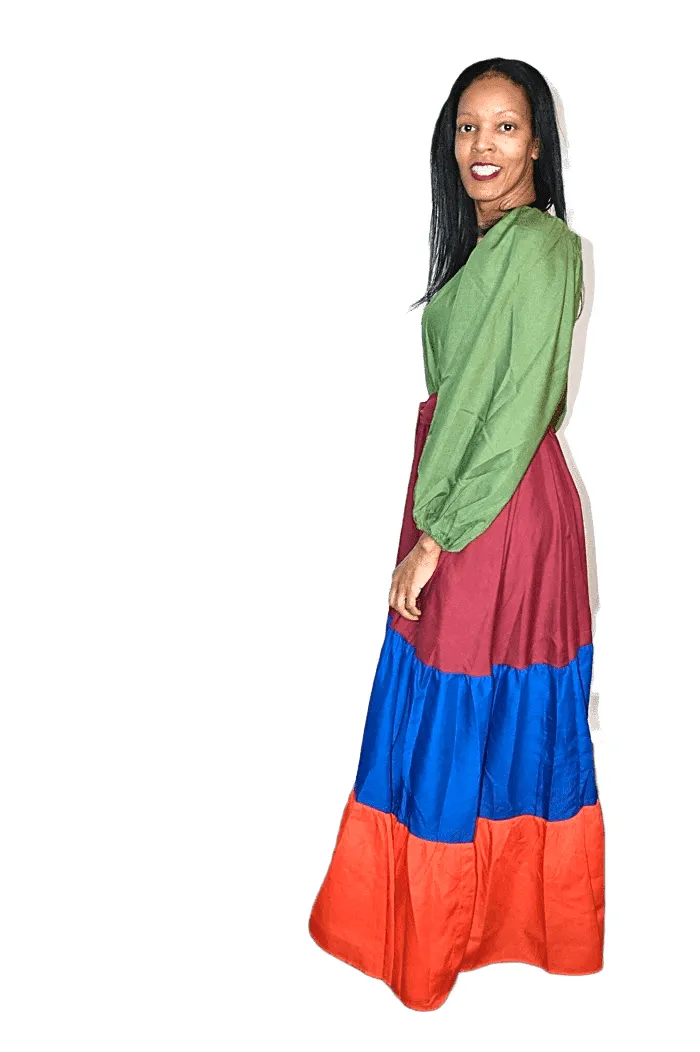 Color Block Maxi Dress