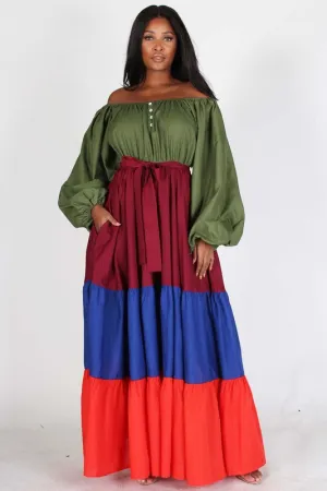 Color Block Maxi Dress