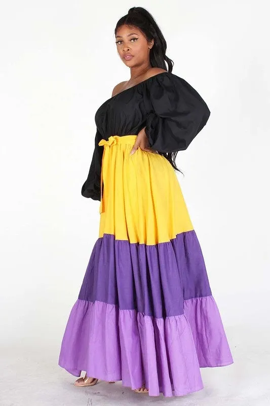Color Block Maxi Dress