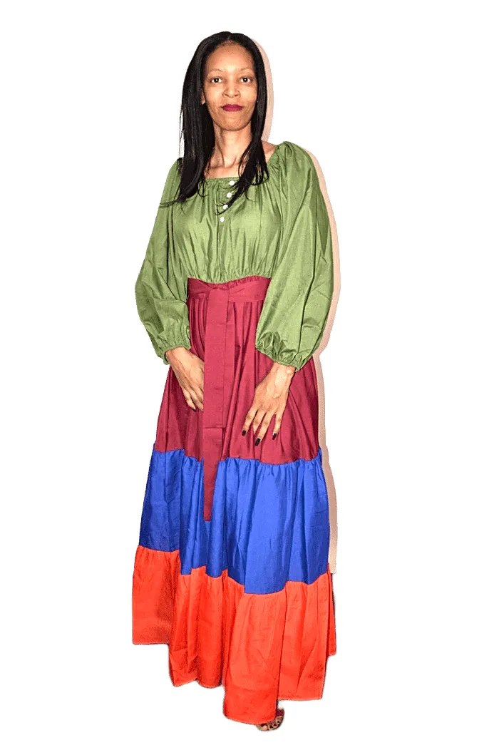 Color Block Maxi Dress