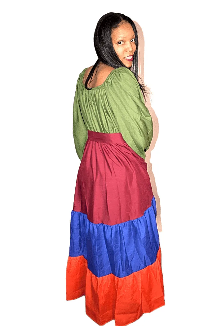 Color Block Maxi Dress