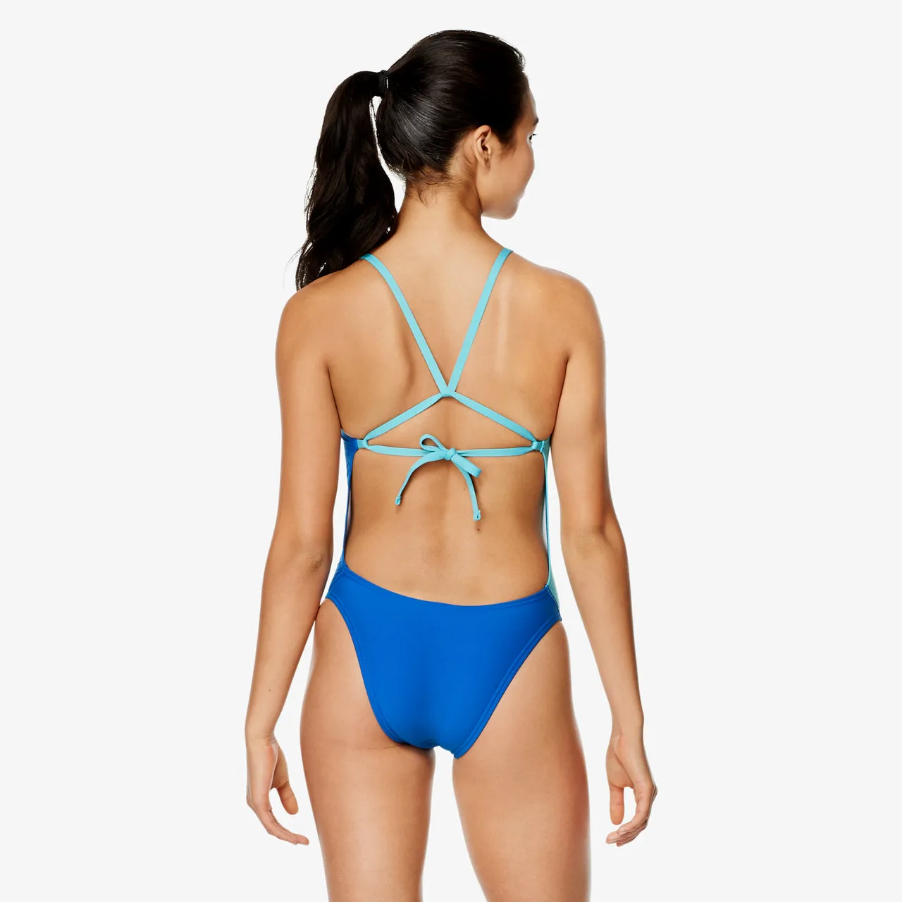 COLOUR BLOCK TIE BACK ONE PIECE
