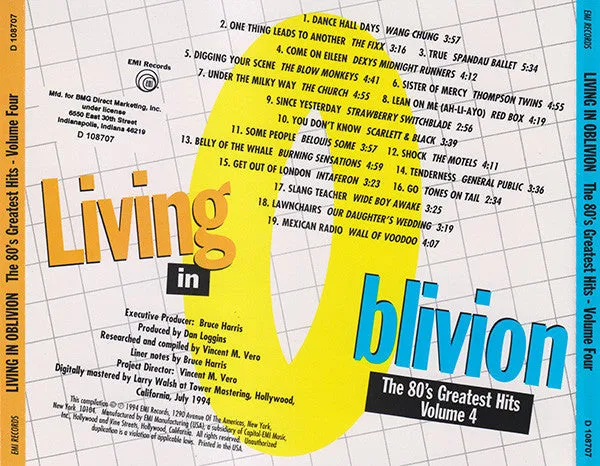 Compilation - Living In Oblivion (The 80's Greatest Hits - Volume 4) CD *Used 1994 Release*