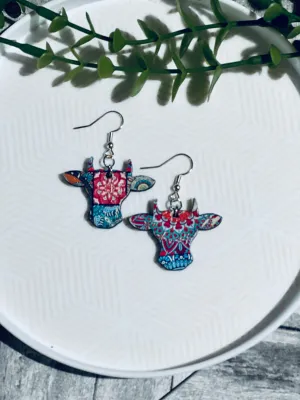 Cowhead Wooden Earrings