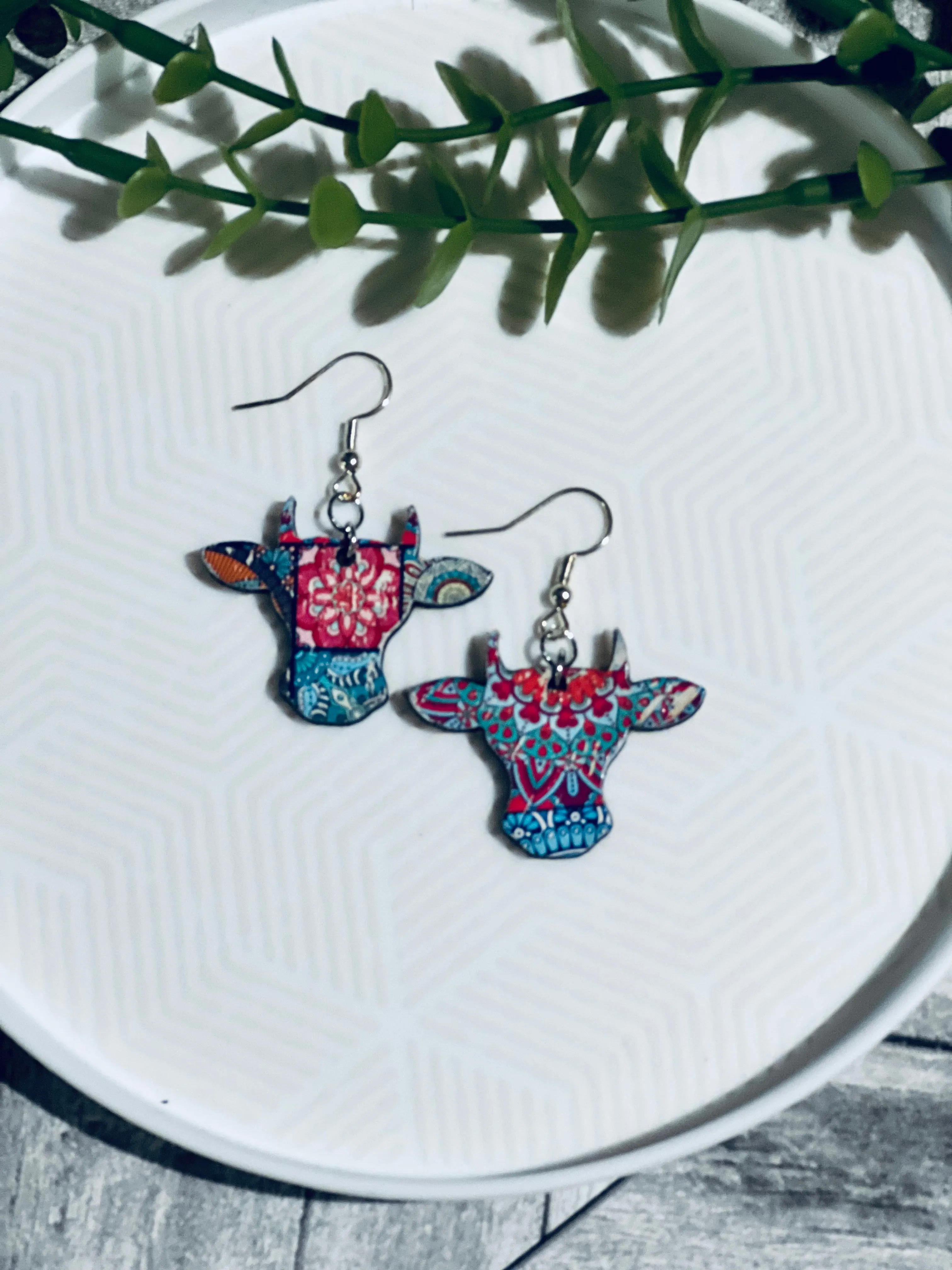 Cowhead Wooden Earrings