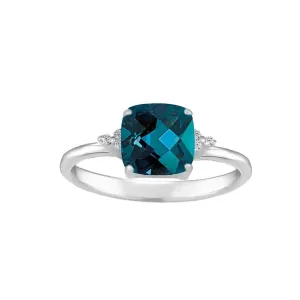 Created Alexandrite and Diamond Accent Ring in Sterling Silver