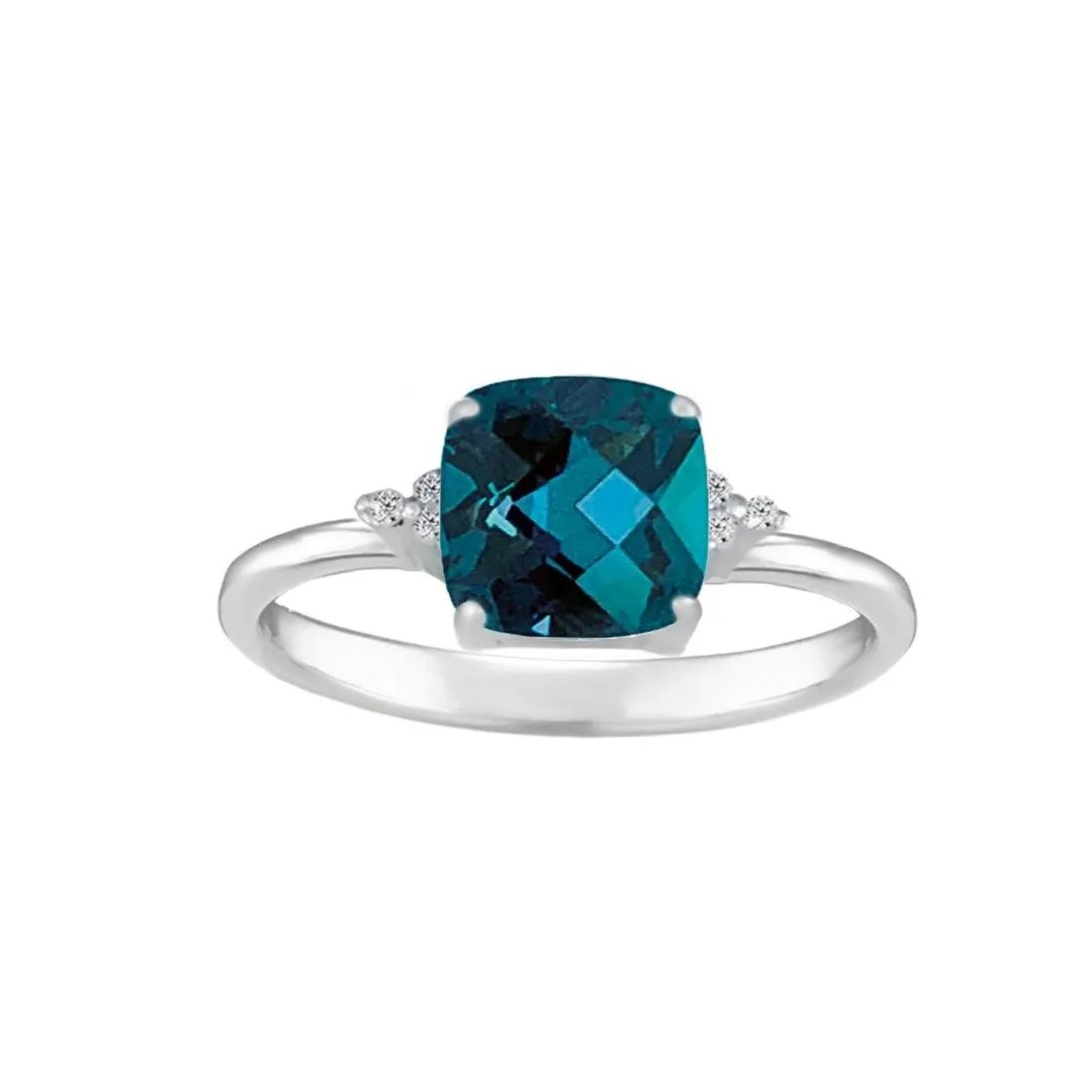 Created Alexandrite and Diamond Accent Ring in Sterling Silver