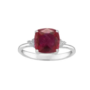 Created Ruby and Diamond Accent Ring in Sterling Silver