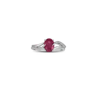 Created Ruby and Diamond Accent Silver Ring