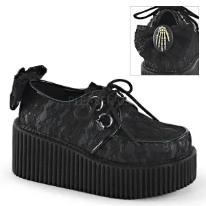 CREEPER-212  Black Vegan Leather-Lace