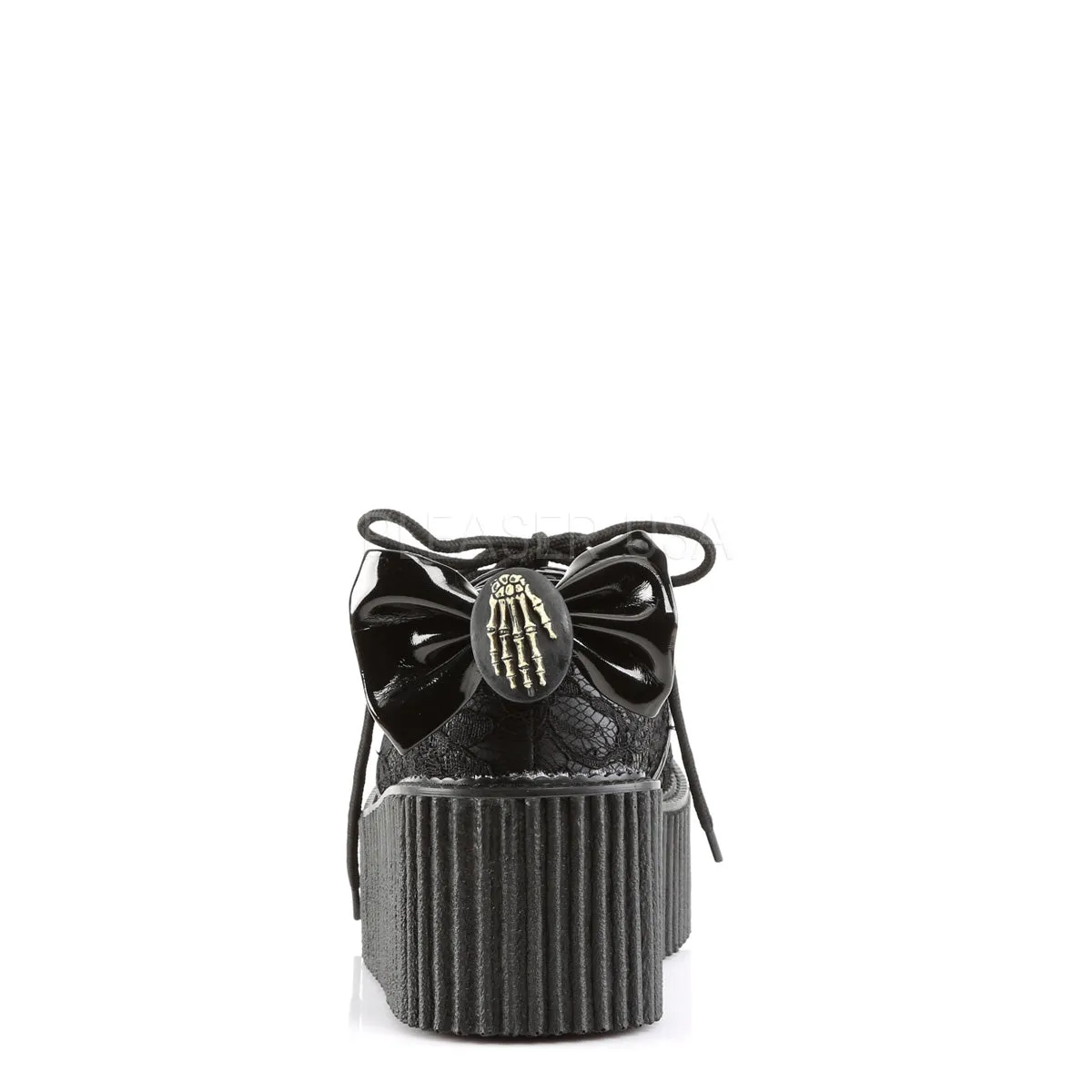 CREEPER-212  Black Vegan Leather-Lace