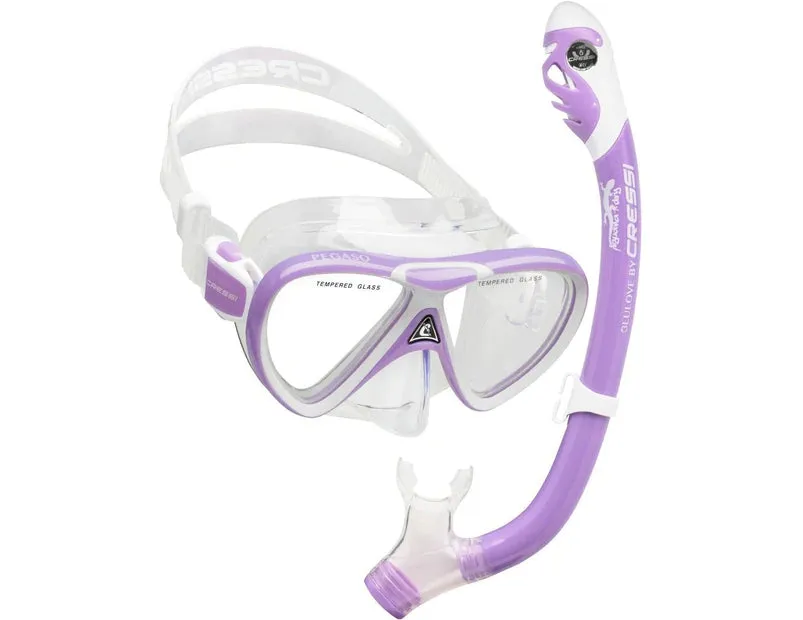 Cressi Pegaso & Iguana Dry Jr Mask & Snorkel Combo