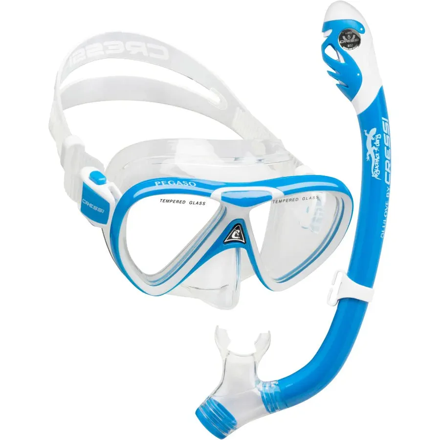 Cressi Pegaso & Iguana Dry Jr Mask & Snorkel Combo