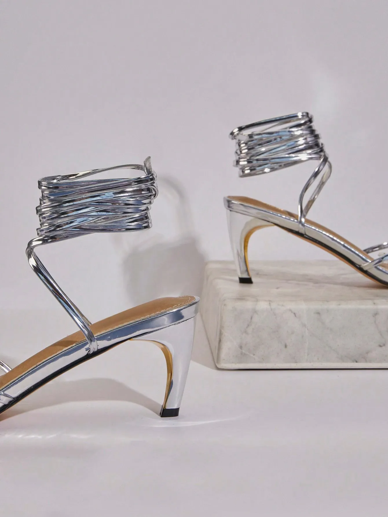 Criss Cross High Heel Strapy Sandals