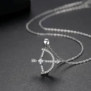 Crystal & Cubic Zirconia Bow & Arrow Pendant Necklace