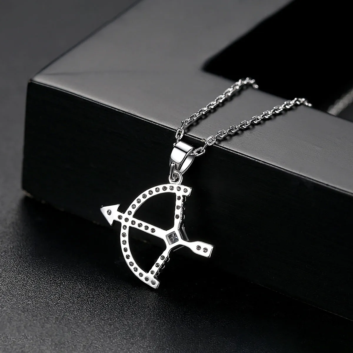 Crystal & Cubic Zirconia Bow & Arrow Pendant Necklace