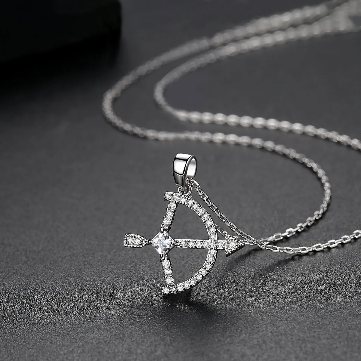 Crystal & Cubic Zirconia Bow & Arrow Pendant Necklace