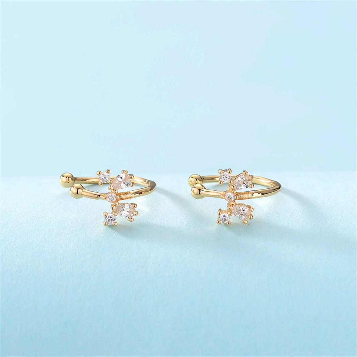 Crystal & Cubic Zirconia Bow Ear Cuffs