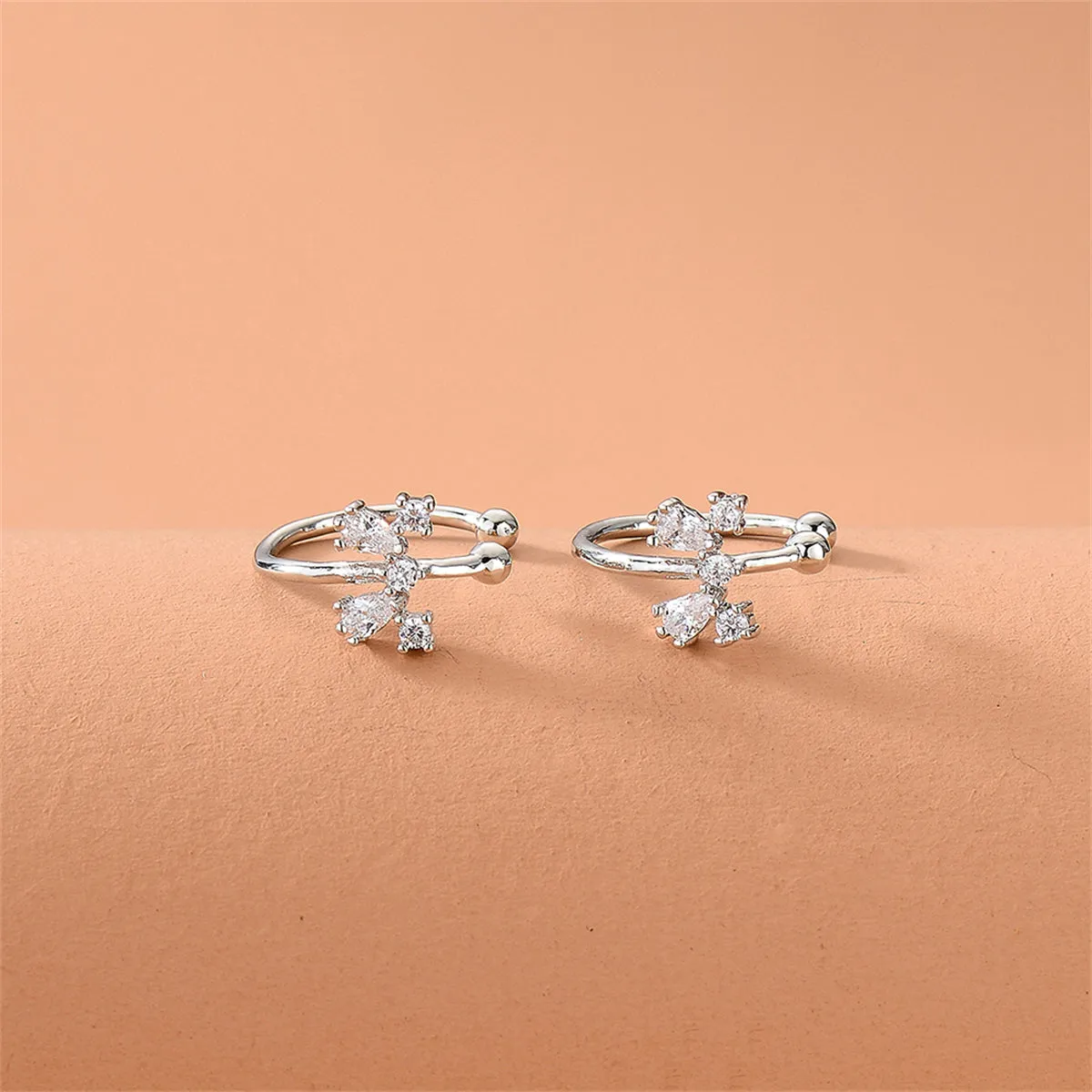 Crystal & Cubic Zirconia Bow Ear Cuffs
