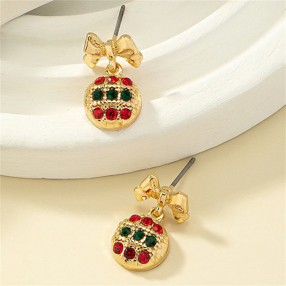 Cubic Zirconia & 18K Gold-Plated Bow Drop Earrings