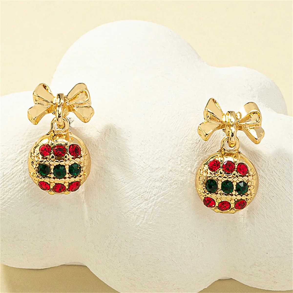 Cubic Zirconia & 18K Gold-Plated Bow Drop Earrings
