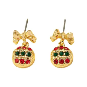 Cubic Zirconia & 18K Gold-Plated Bow Drop Earrings