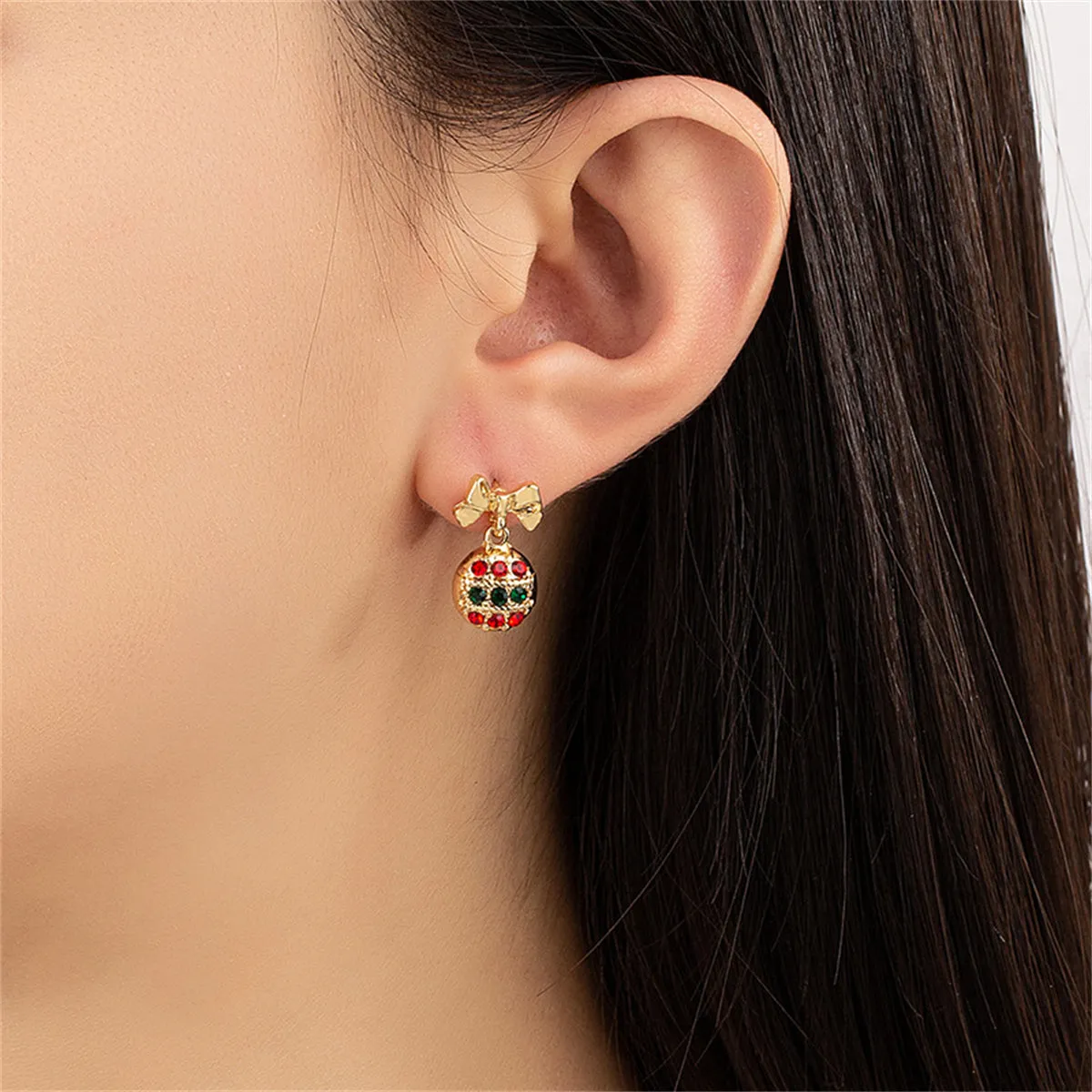 Cubic Zirconia & 18K Gold-Plated Bow Drop Earrings