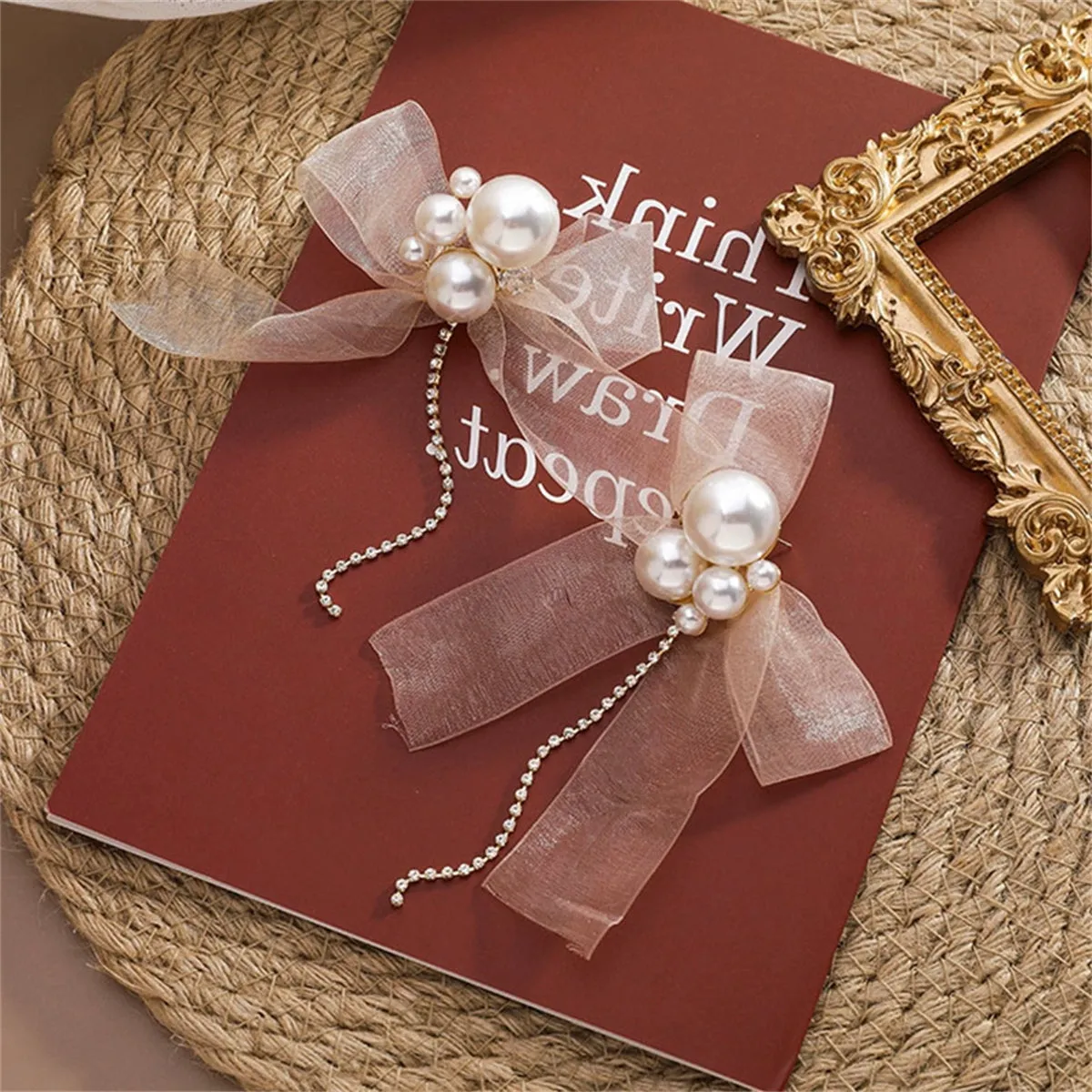 Cubic Zirconia & Pearl Mesh 18K Gold-Plated Bow Drop Earrings