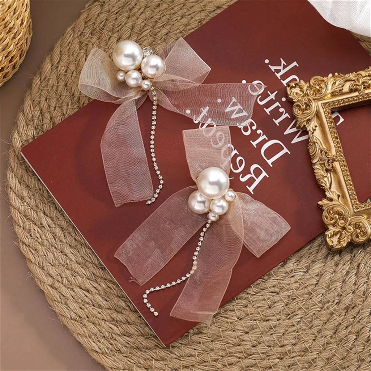 Cubic Zirconia & Pearl Mesh 18K Gold-Plated Bow Drop Earrings