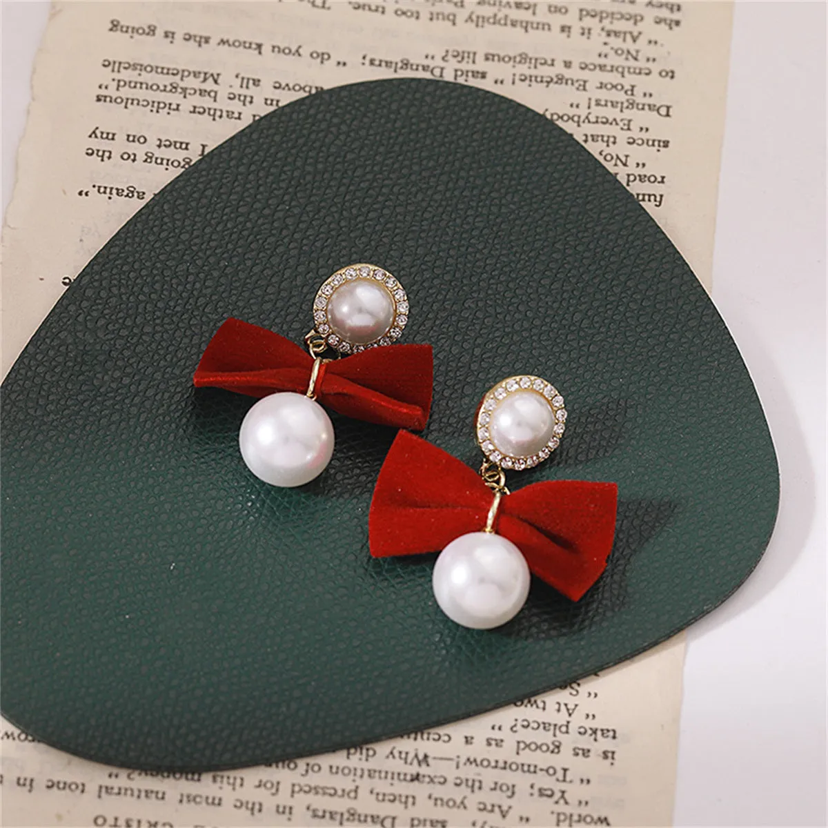Cubic Zirconia & Pearl Nylon 18K Gold-Plated Bow Drop Earrings