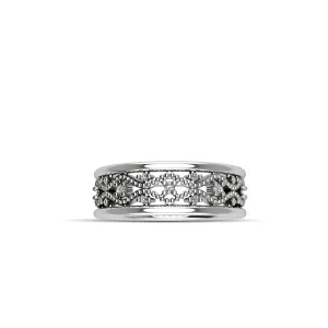 Cubic Zirconia Crown Fashion Ring in Sterling Silver