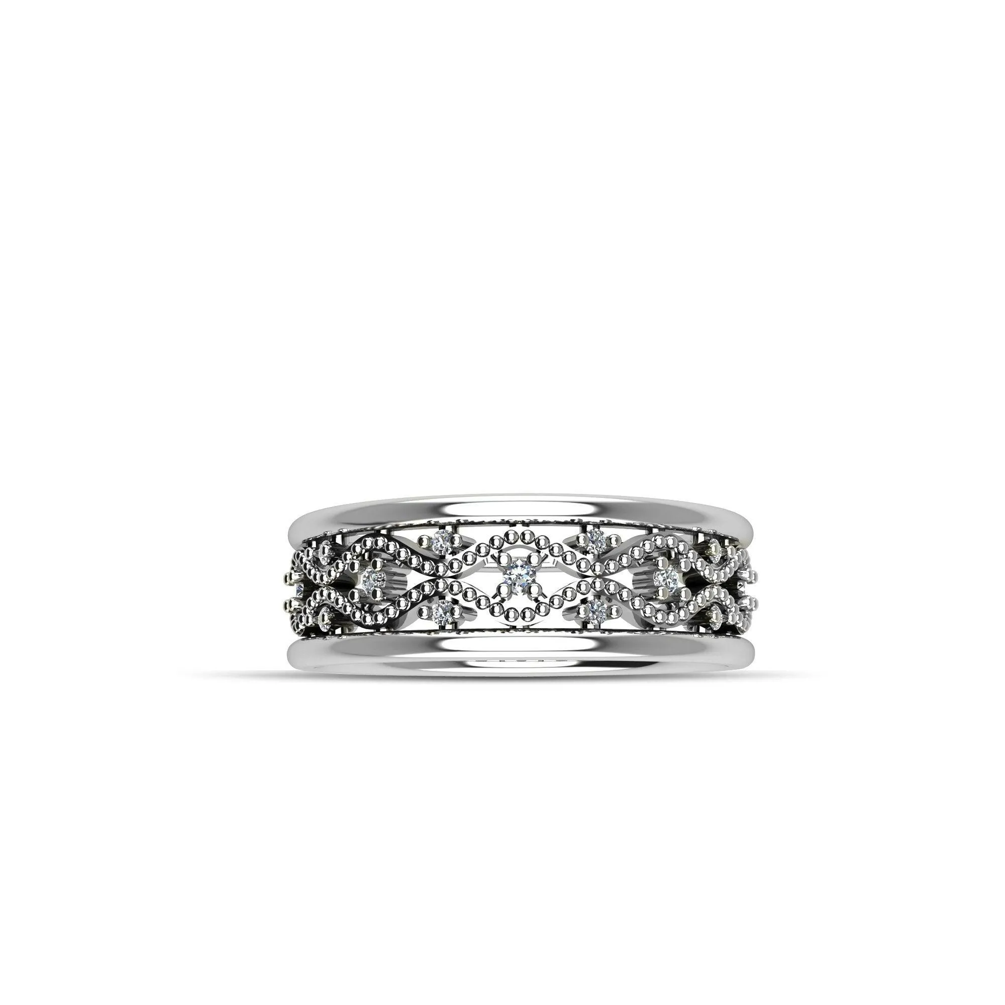 Cubic Zirconia Crown Fashion Ring in Sterling Silver