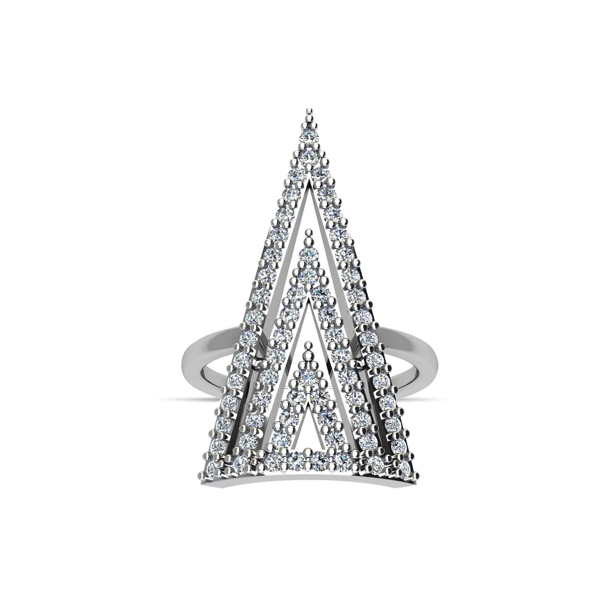 Cubic Zirconia Fashion Geo Ring in Sterling Silver