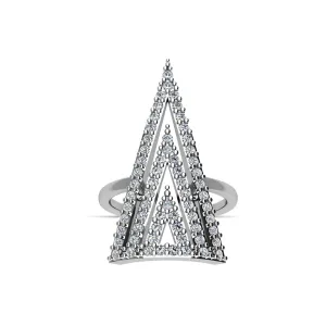 Cubic Zirconia Fashion Geo Ring in Sterling Silver