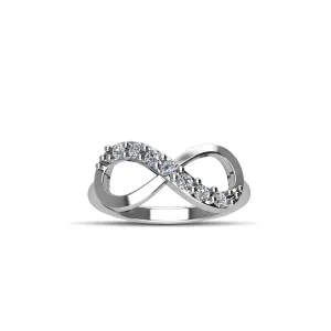 Cubic Zirconia Fashion Infinity Ring in Sterling Silver