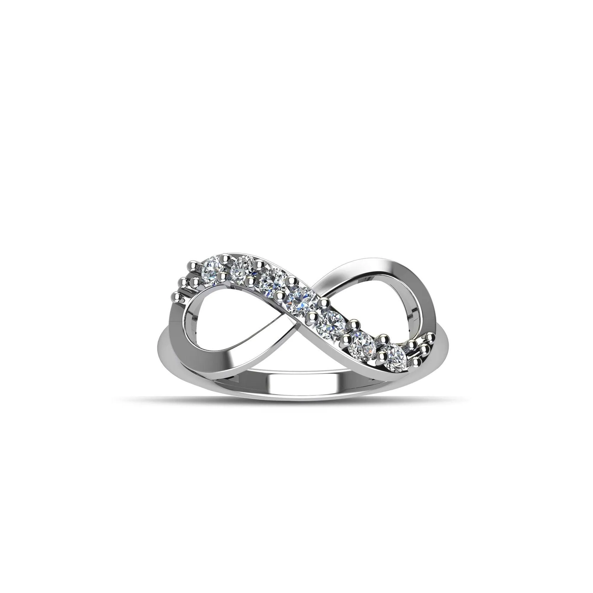 Cubic Zirconia Fashion Infinity Ring in Sterling Silver