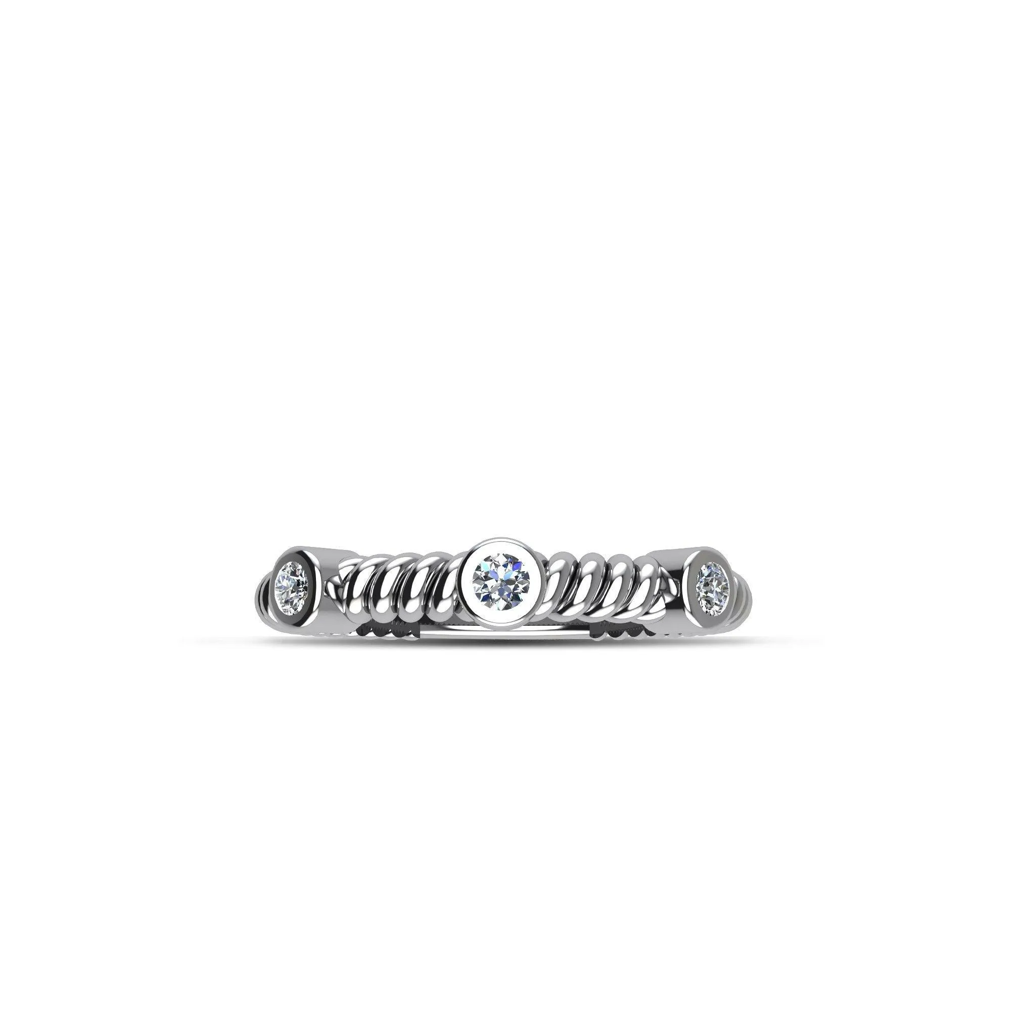 Cubic Zirconia Fashion Stackable Ring in Sterling Silver