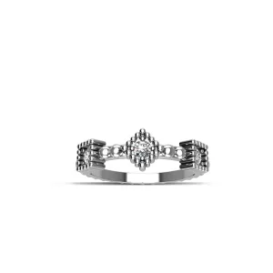 Cubic Zirconia Fashion Stackable Ring in Sterling Silver