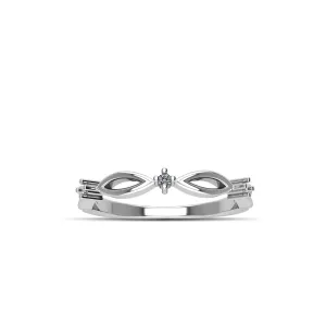 Cubic Zirconia Fashion Stackable Ring in Sterling Silver