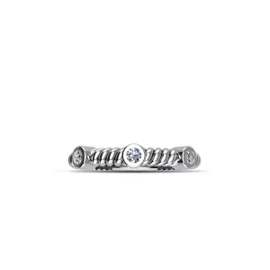 Cubic Zirconia Fashion Stackable Ring in Sterling Silver