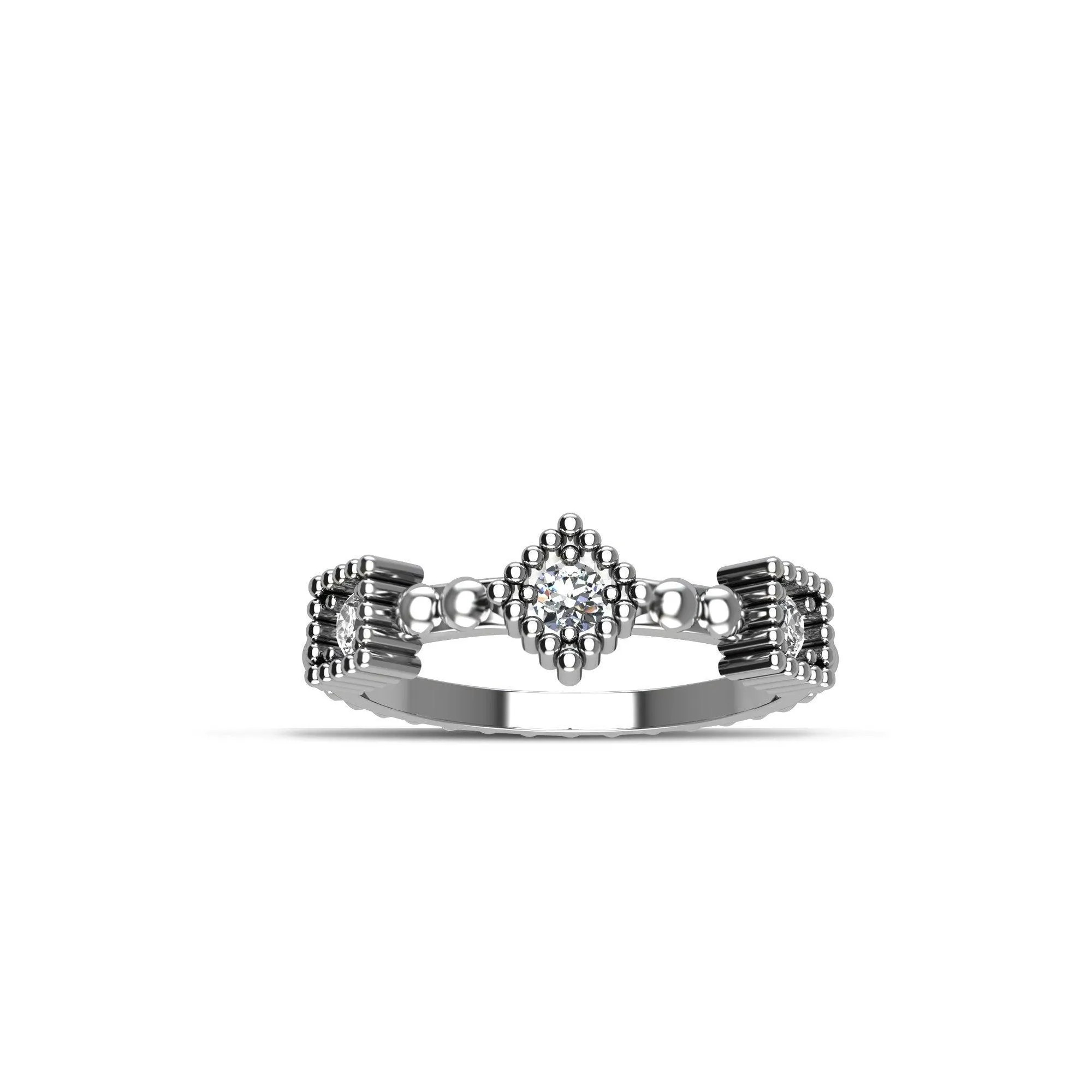 Cubic Zirconia Fashion Stackable Ring in Sterling Silver