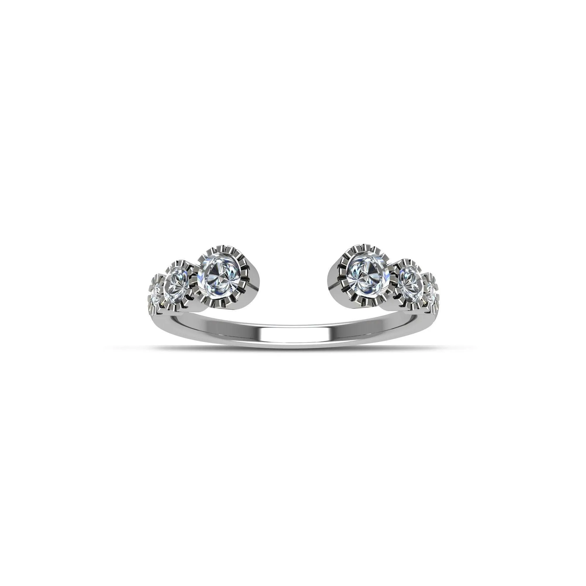 Cubic Zirconia Fashion Stackable Ring in Sterling Silver
