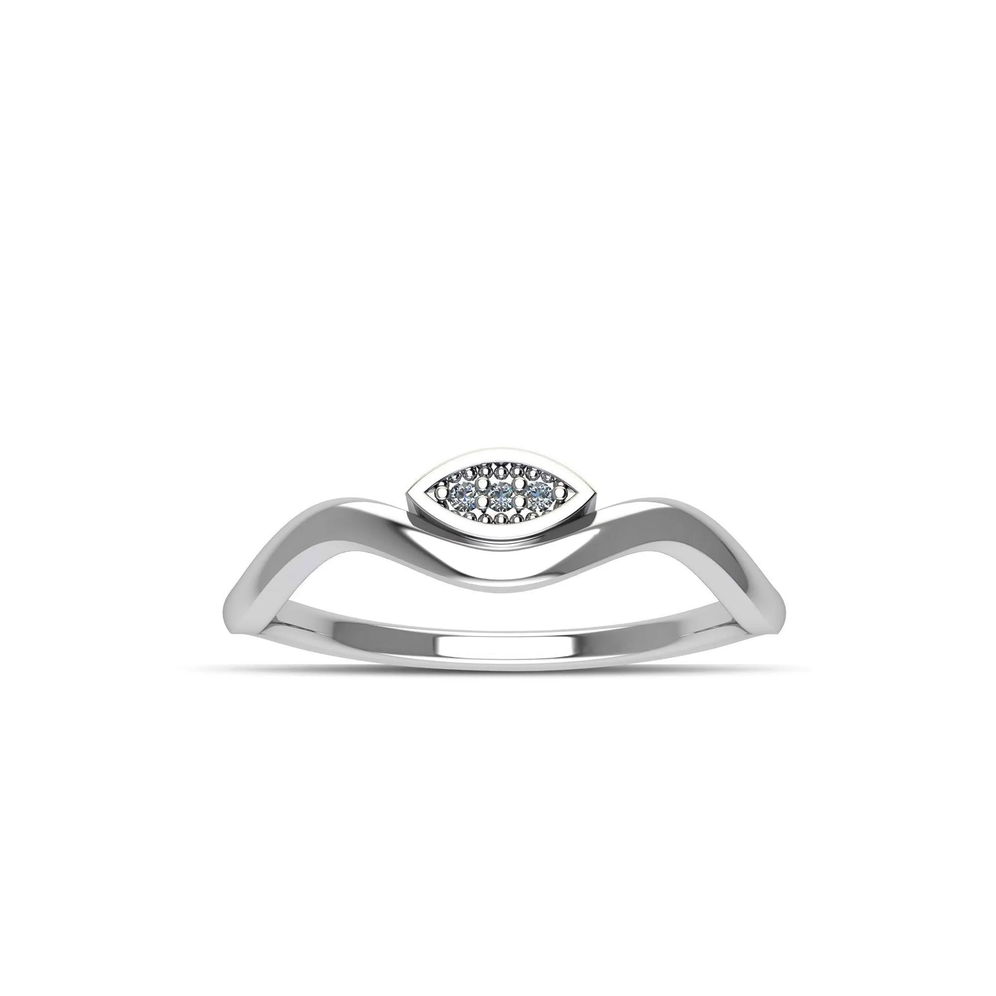 Cubic Zirconia Fashion Stackable Ring in Sterling Silver