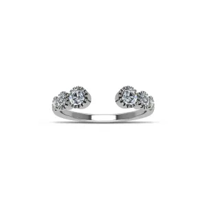 Cubic Zirconia Fashion Stackable Ring in Sterling Silver