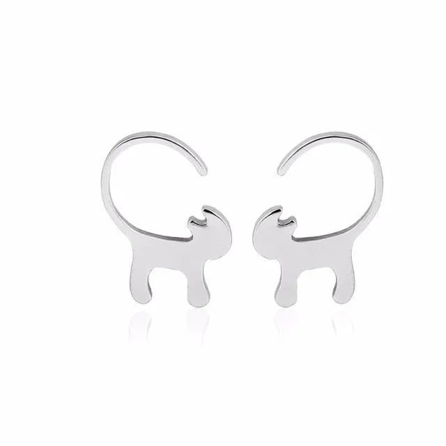 Cute Cat Tail Earrings - Silver/Gold/Rose Gold Plated