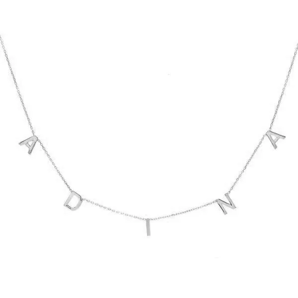 Dangling Block Name Necklace