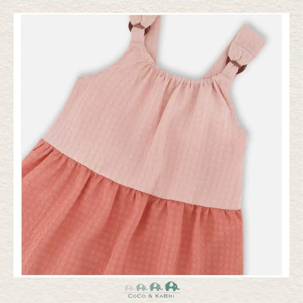 Deux Par Deux Color Block Peasant Dress