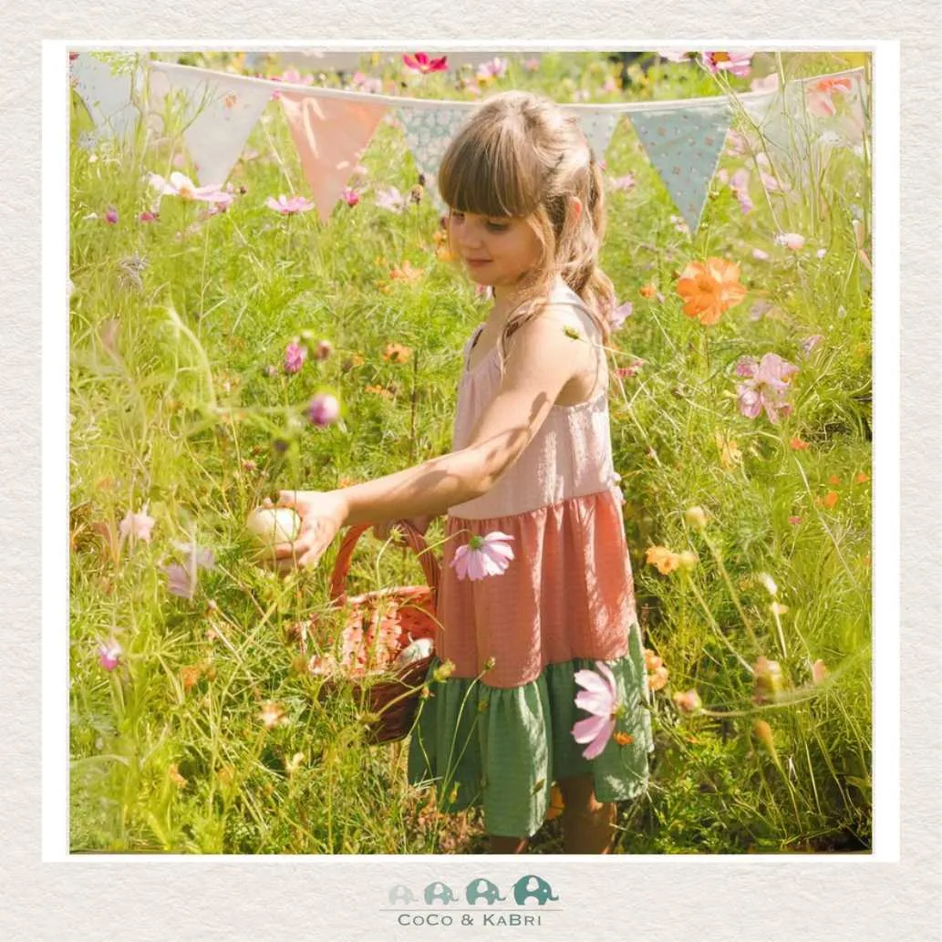 Deux Par Deux Color Block Peasant Dress