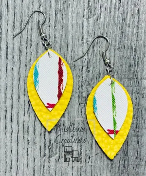 Double Layer Color Edition Leather Earrings