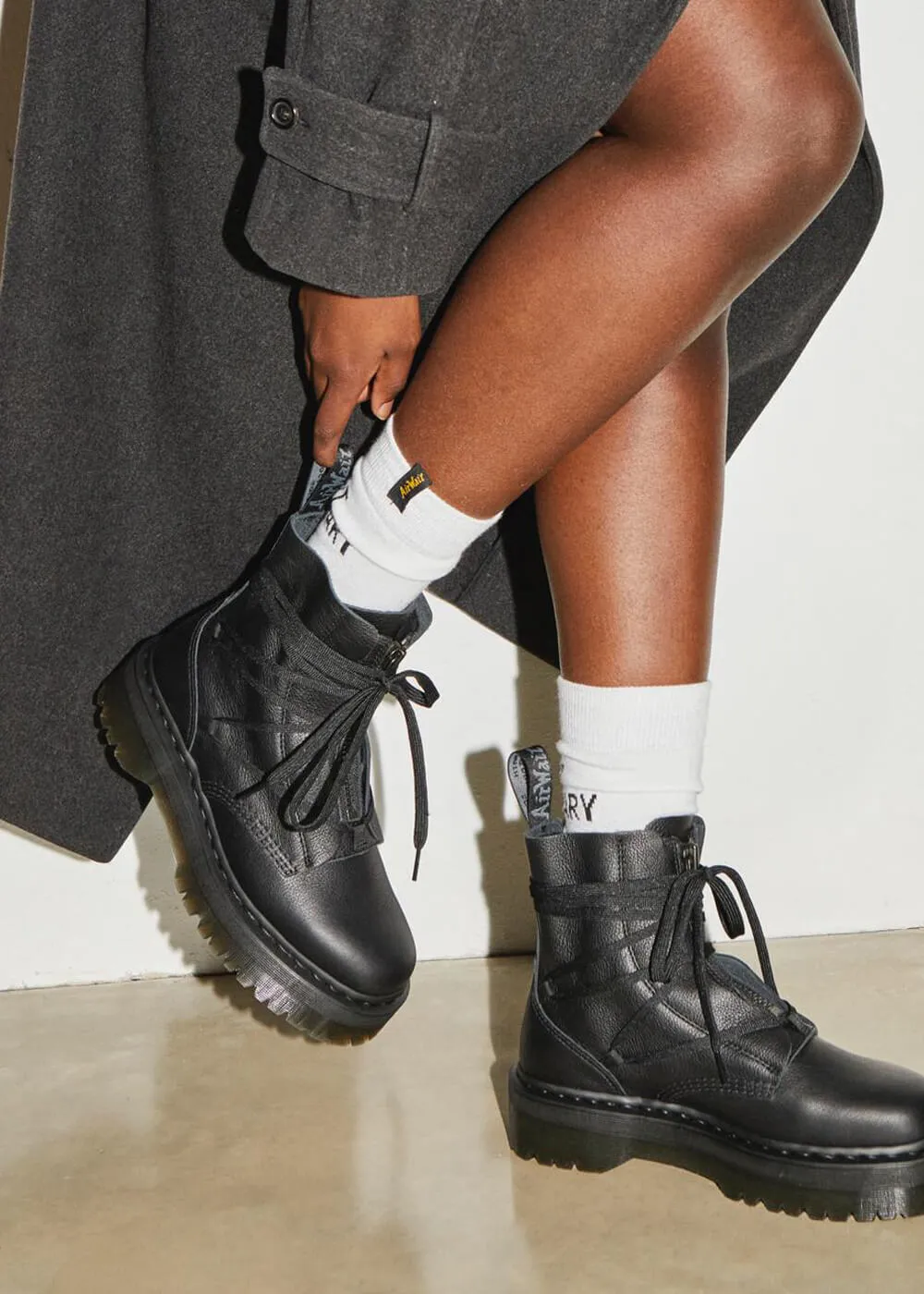 Dr. Martens Jarrick ll Pisa Soft Leather Platform Boots Black